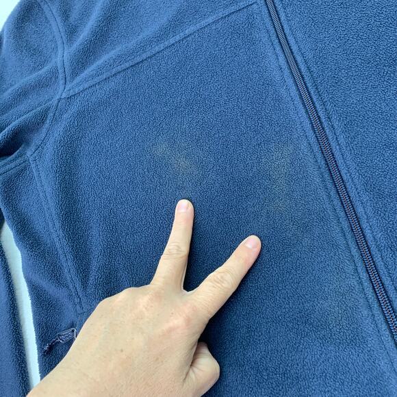 Columbia Mens XL Navy Blue Full Zip Long Sleeve Jacket Cinch Waist READ - Picture 10 of 11